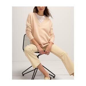 Hatch 'The Eva' Tan V-Neck Sweater Size 2